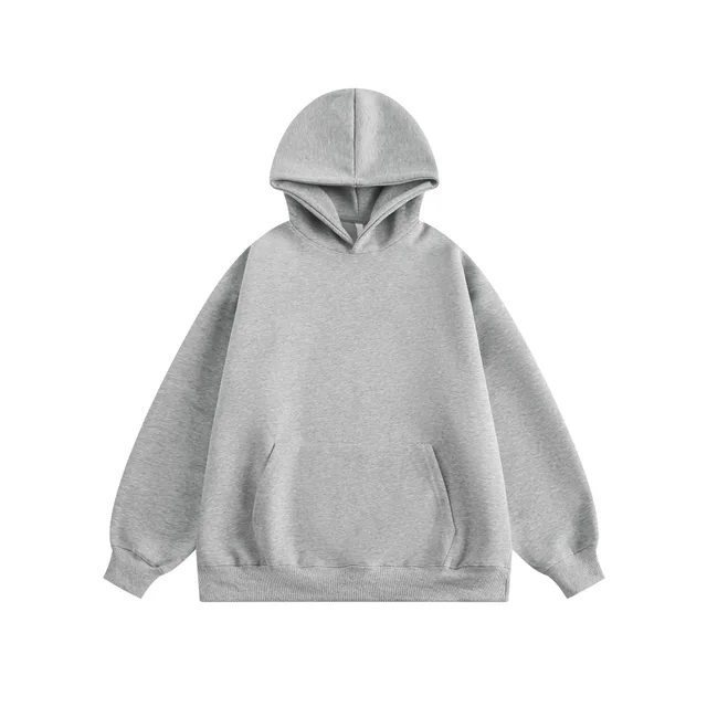 New Couple Simple Pullover Women's Clothing Solid Color All match Hoodie Flower Gray - Shop at LoveMi