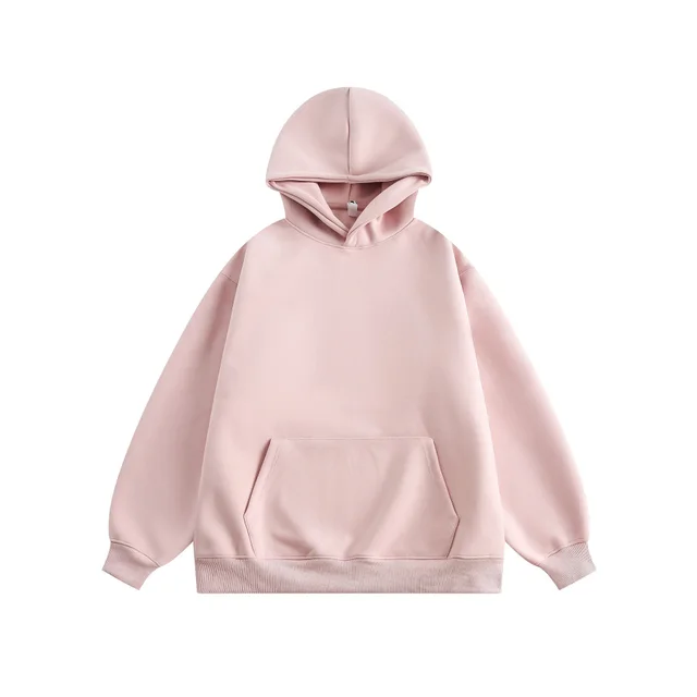 New Couple Simple Pullover Women's Clothing Solid Color All match Hoodie Pink - Shop at LoveMi