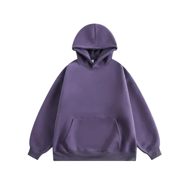 New Couple Simple Pullover Women's Clothing Solid Color All match Hoodie Purple - Shop at LoveMi
