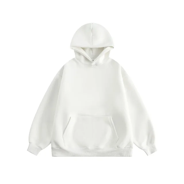 New Couple Simple Pullover Women's Clothing Solid Color All match Hoodie White - Shop at LoveMi
