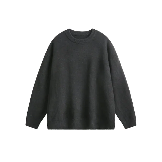 Autumn New Simple Loose Couple Sweater For Women Dark Gray - Shop at LoveMi