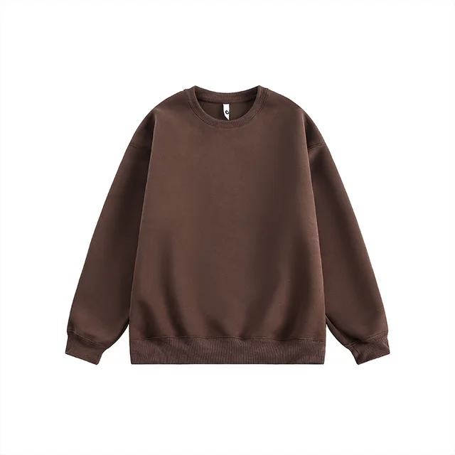 Autumn New Long sleeved T shirt Loose Couple's Tops Sweater Brown - Shop at LoveMi