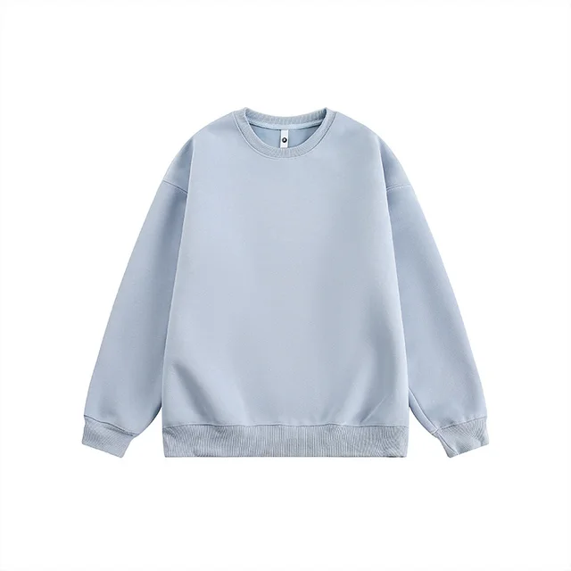 Autumn New Long sleeved T shirt Loose Couple's Tops Sweater Sky Blue - Shop at LoveMi