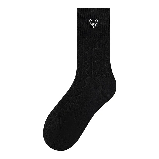 Thickened Terry loop Hosiery Children's Cartoon Bear Tube Socks Black - Shop at LoveMi