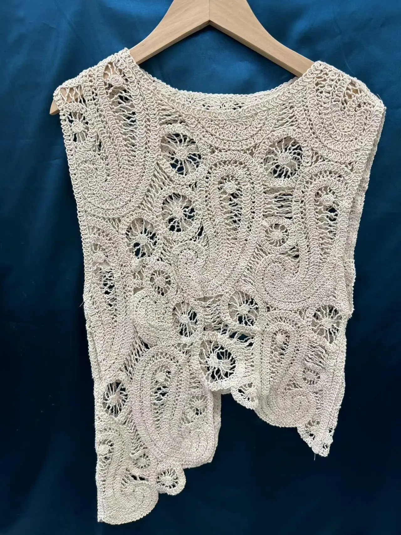 Women's Weaving Hollow Vest Top - Ivory White
