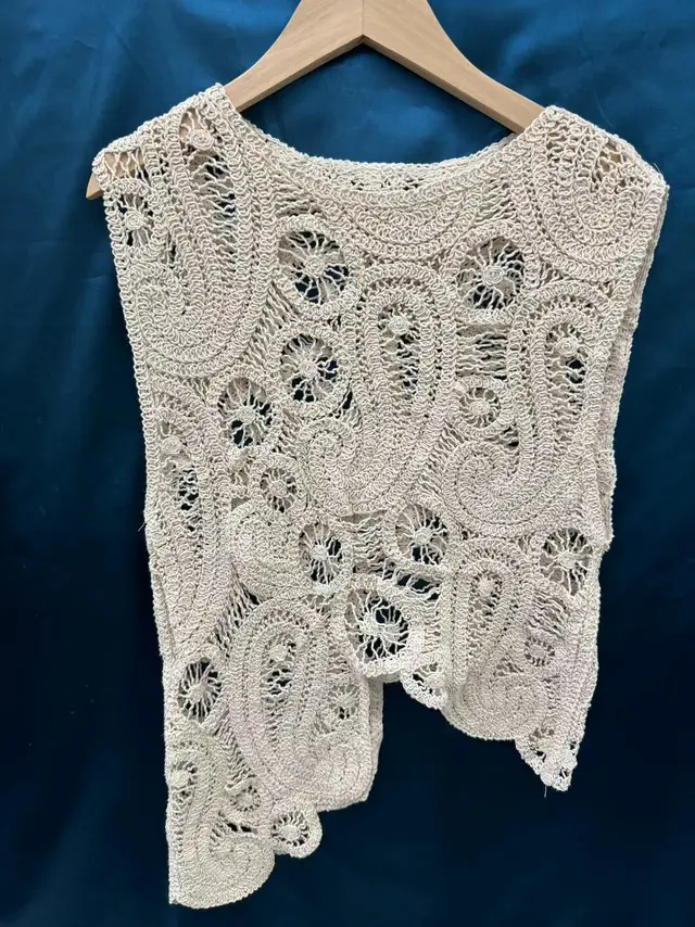 Women's Weaving Hollow Vest Top Ivory White - Shop at LoveMi