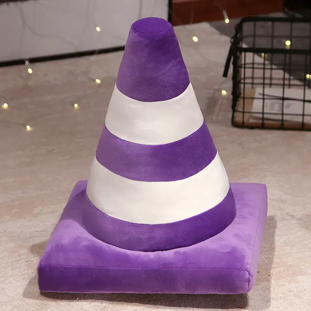 Creative Roadblock Pillow Funny Round Cone Barrel Ice Cream Cone Bed Sofa Sleep Home Long Cylinder Pillow Purple - Shop at LoveMi