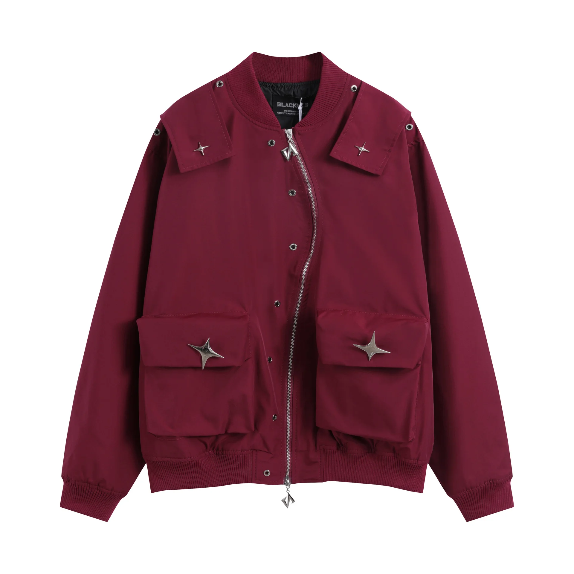 Autumn And Winter American Locomotive Style Jacket Coat - Red