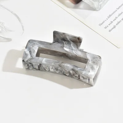 Women's Summer Marble Color Rectangular Barrettes Gray - Shop at LoveMi