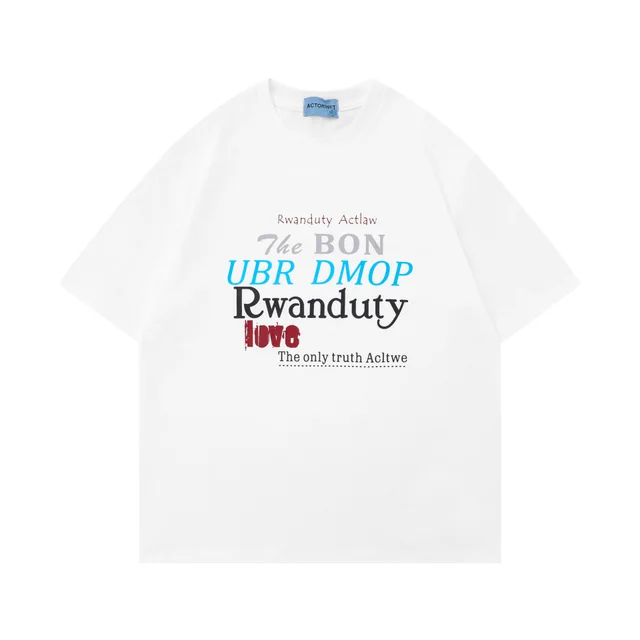 Retro Short Sleeve T shirt Women's Letter Printing White - Shop at LoveMi