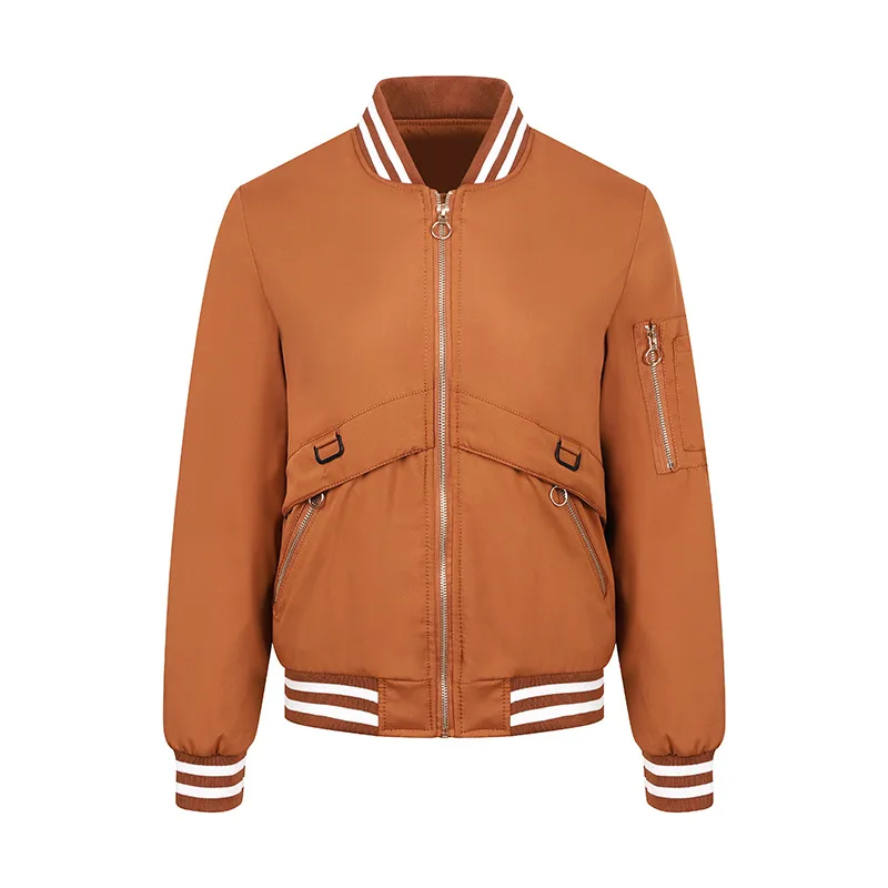 Women's Flight Suit Women's Jacket Autumn And Winter Thin Cotton Coat Chocolate - Shop at LoveMi