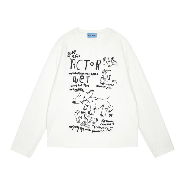 Style Retro Letter Animal Print Top White - Shop at LoveMi