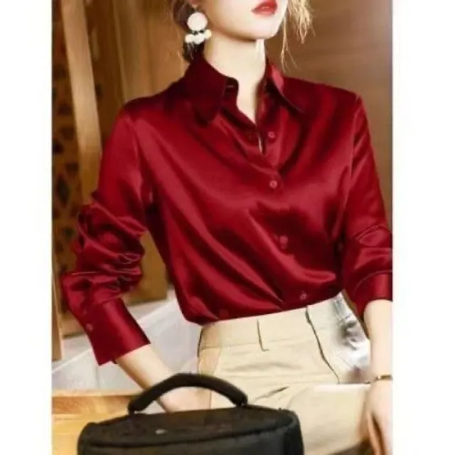 Professional Retro Unique Chic Purple Blouse Women Tops Wine Red - Shop at LoveMi