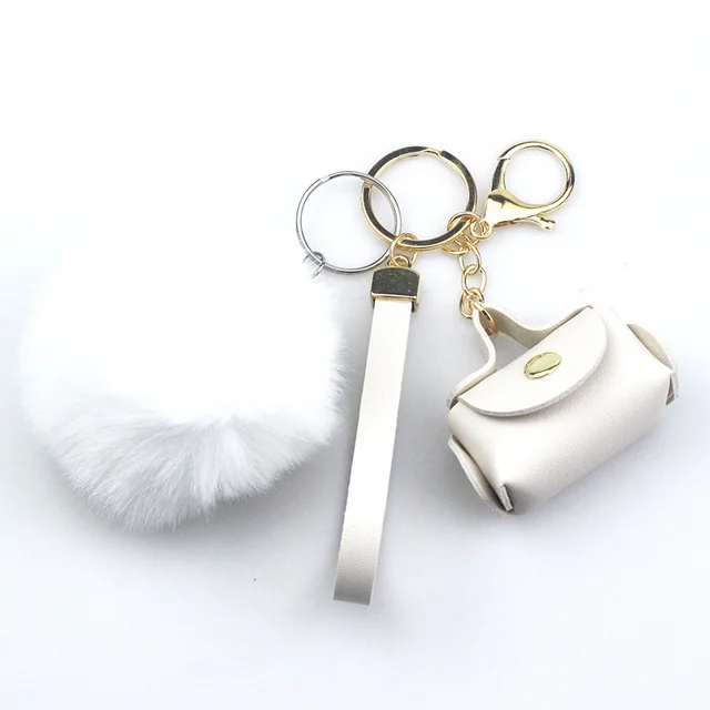 Fashion Ornaments Creative Leather Bag Keychain White - Shop at LoveMi