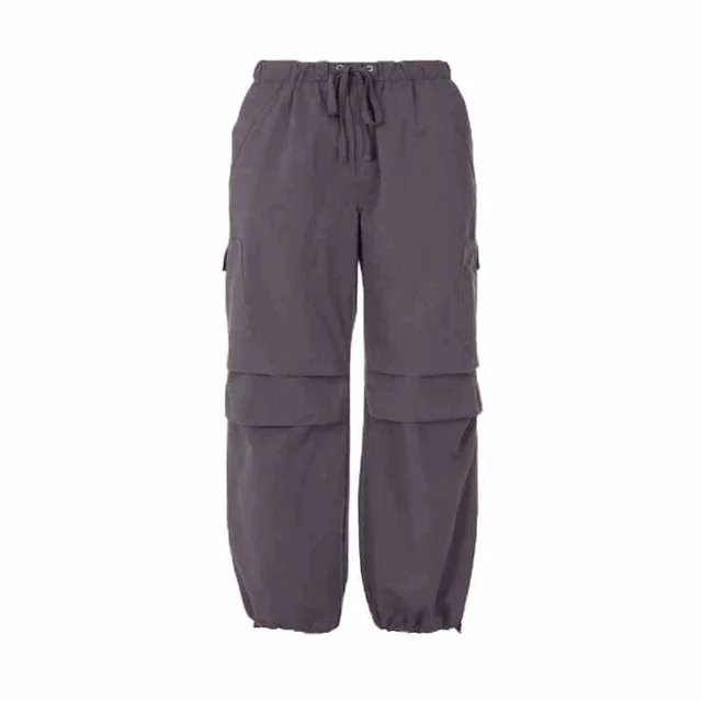 Overalls Retro Ankle tied Casual Wide leg Trousers Grey - Shop at LoveMi