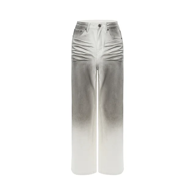 Washed Jeans Original Design High Waist Straight Slim Fit White - Shop at LoveMi