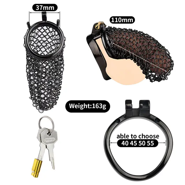 Black Voile Chastity Chainmail Breathable And Comfortable To Wear 195 Black Arc Ring 55Mm - Shop at LoveMi
