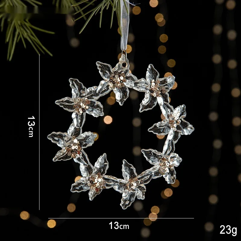 Christmas Decorations Sequins Acrylic Transparent Pendant Garland - Shop at LoveMi