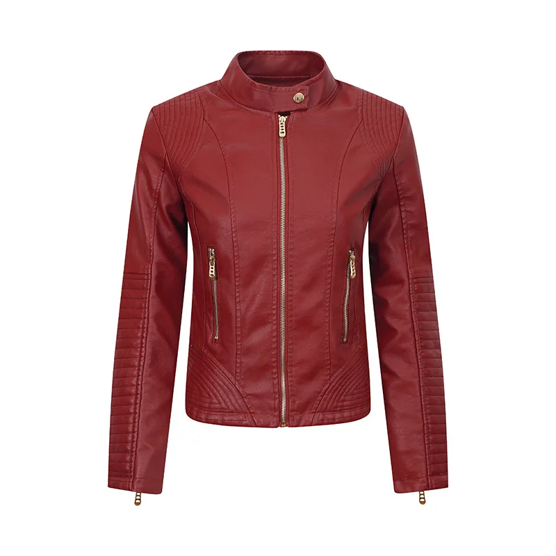 Fashion Best seller Leather Jacket Coat Women Wine - Shop at LoveMi