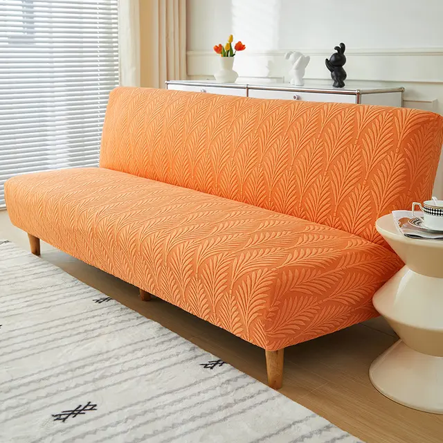 Elastic Dirt proof Non slip All inclusive Three dimensional Jacquard Sofa Cover Orange - Shop at LoveMi