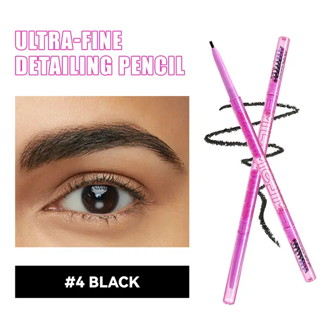 4 color Double headed Eyebrow Pencil Waterproof And Sweat proof Long lasting 04Black - Shop at LoveMi
