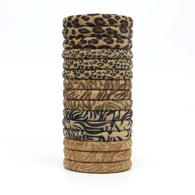 Leopard Towel Hair Ring 25Pcs - Shop at LoveMi