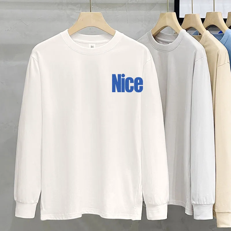 230g Heavy Cotton Long sleeved T shirt For Women Blue - Shop at LoveMi