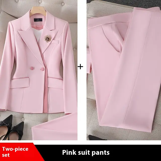 Niche Temperament White Collar For Business Enterprises Suit Women Pink Suit Pants - Shop at LoveMi