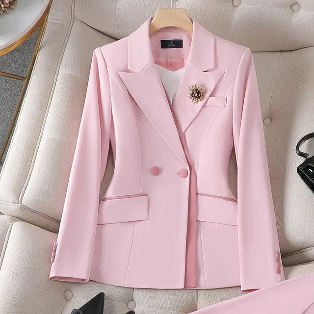 Niche Temperament White Collar For Business Enterprises Suit Women Pink Suit - Shop at LoveMi