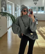 Loose Plus Size Pullover Sweater - Gray