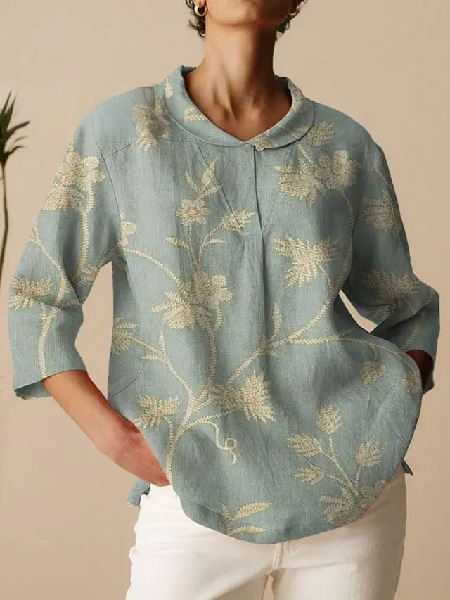 New Plus Size Women's Clothing Vintage Floral Floral T shirt Shirt 3Style - Shop at LoveMi