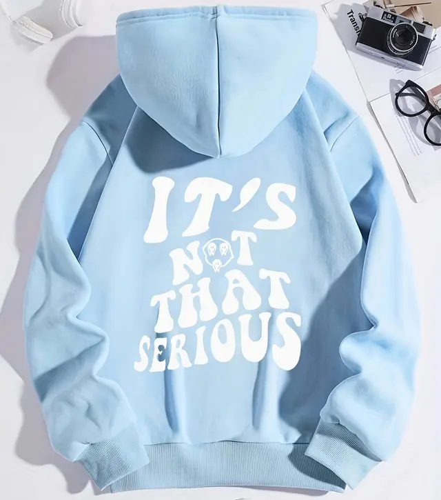 European And American High Street Loose Sports Pullover Light Blue - Shop at LoveMi