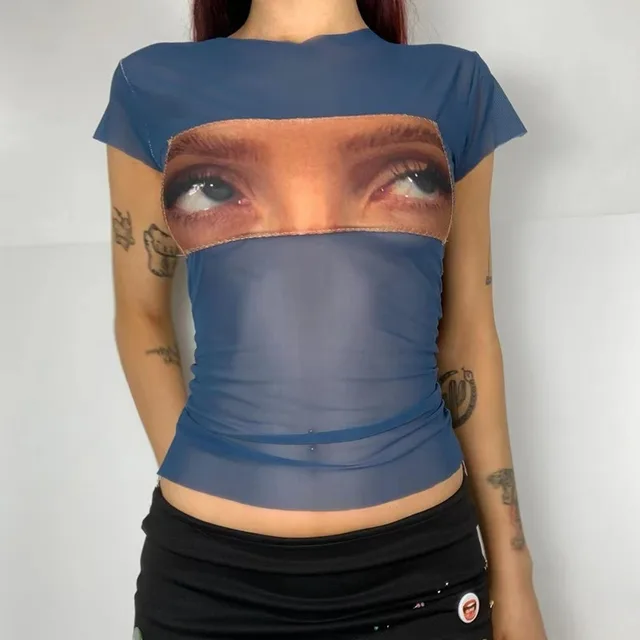 Retro Bf Half Sleeve T shirt Women's Loose Dark Blue - Shop at LoveMi