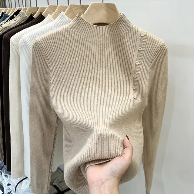 Autumn And Winter Design Fashionable Chic Top Oatmeal Color - Shop at LoveMi