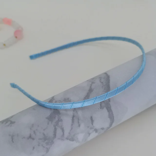 DIY Handmade Hair Accessories Colorful Narrow Goods Head Buckle Metal Thin Headband Lake Blue - Shop at LoveMi