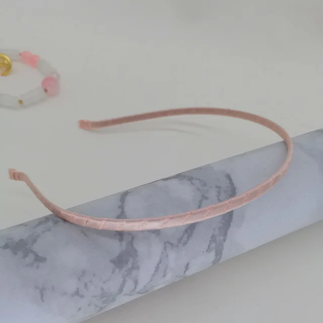 DIY Handmade Hair Accessories Colorful Narrow Goods Head Buckle Metal Thin Headband Light Pink - Shop at LoveMi
