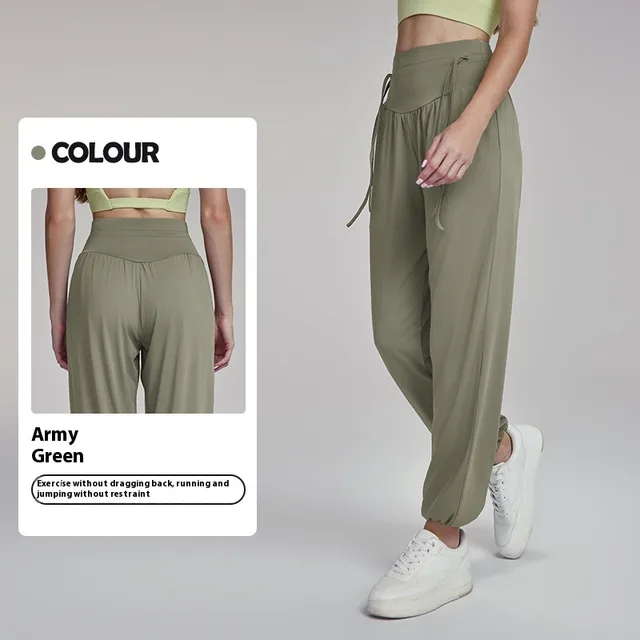 High Waist Straight Loose fit Tappered Trousers Women Army Green - Shop at LoveMi