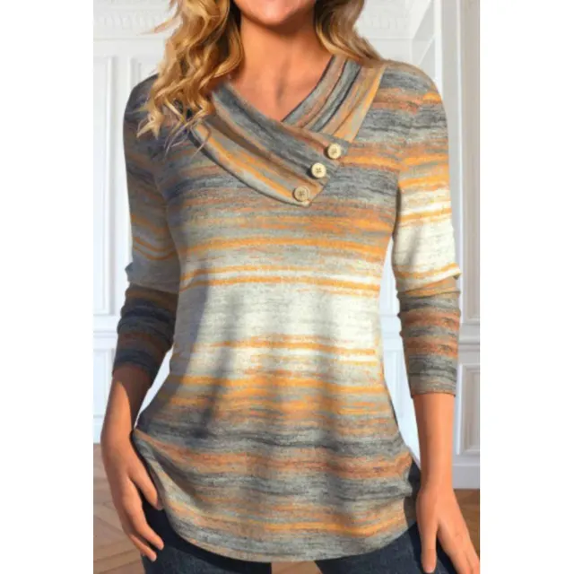 Casual 3D Printing V neck Long Sleeve Top Cxt02 - Shop at LoveMi