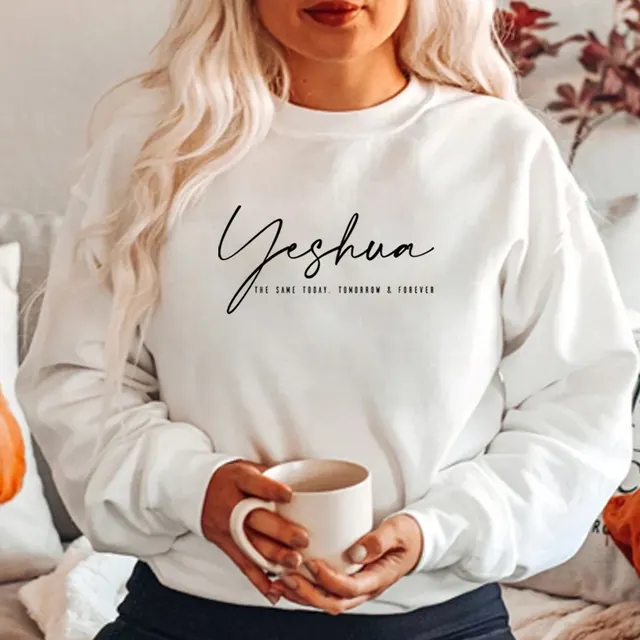 New Fleece lined Long Sleeve Round Neck Women's Sweater White - Shop at LoveMi