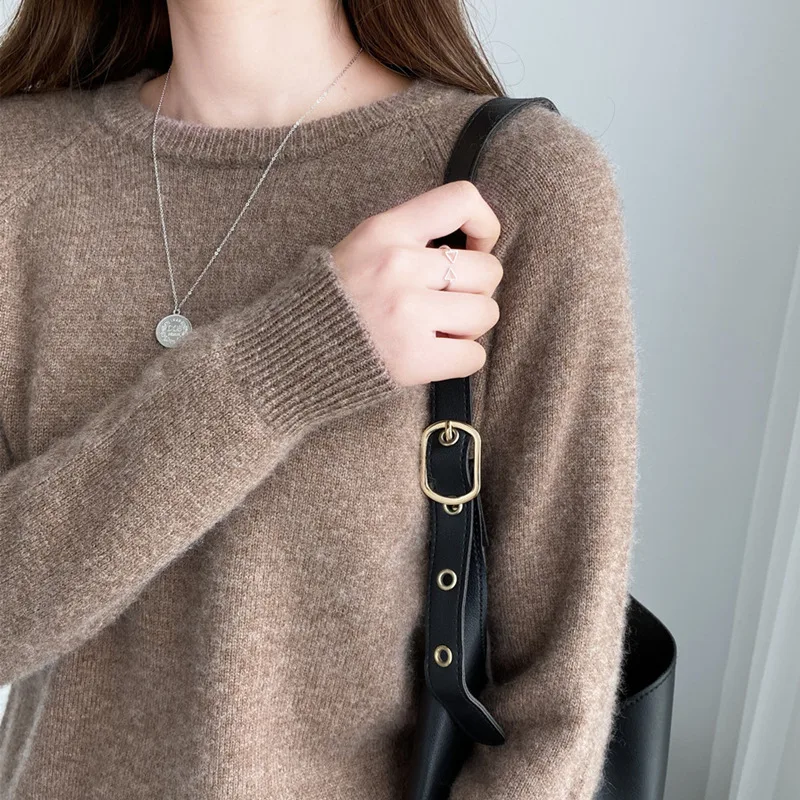 Women's Fashion Simple Knitting Bottoming Shirt Dark Camel - Shop at LoveMi