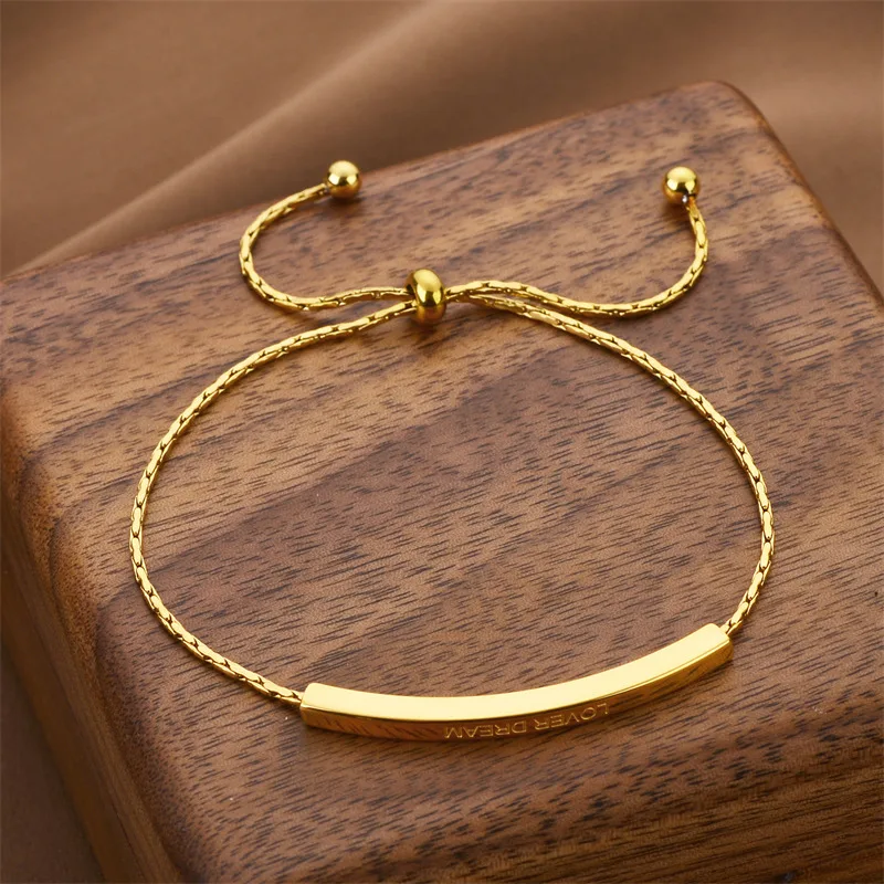 Design Sense Titanium Steel No Fading Bracelet Simple - S6660 Gold