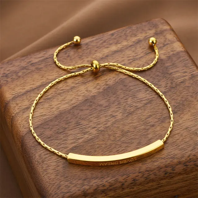 Design Sense Titanium Steel No Fading Bracelet Simple S6660 Gold - Shop at LoveMi