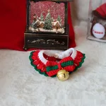 Christmas Scarf Knitted Pet Scarf Clothes - Red And Green Bow Tie