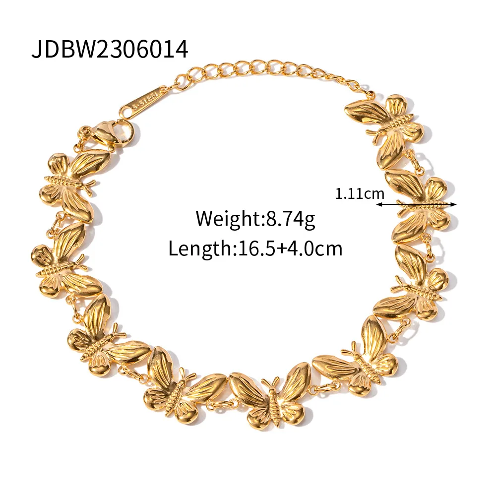 Fashionable All Match Europe And America Cross Border Stainless Steel Butterfly Bracelet For Women Luxury Dainty Bracelets Jewelry Gold - Shop at LoveMi