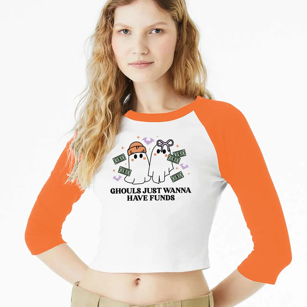 Women's Top Offset Printing Contrast Color Slim Fit Long Sleeve Orange G - Shop at LoveMi