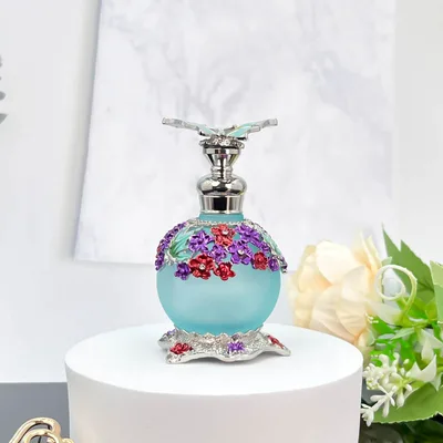 25ml Beauty Salon Special High grade Thickened Butterfly Glass Vacuum Packing Essential Oil Perfume Bottle Blue - Shop at LoveMi
