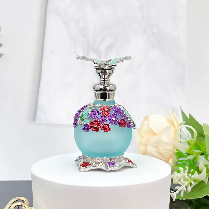 25ml Beauty Salon Special High-grade Thickened Butterfly Glass Vacuum Packing Essential Oil Perfume Bottle - Blue - View 1