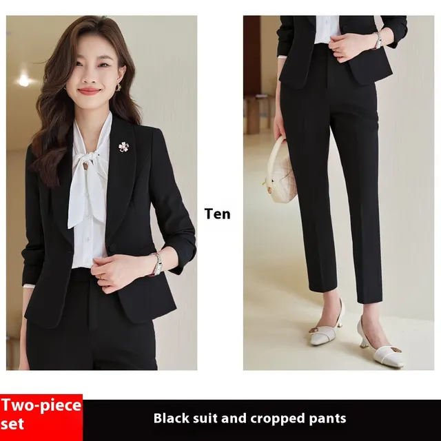 Rose Red Suit Lightly Mature High end Temperament Business Wear Small Suit Interview Black Suit Pants - Shop at LoveMi