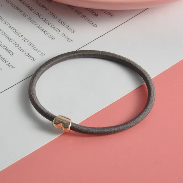 Golden Balls Peach Heart Rubber Band Khaki - Shop at LoveMi