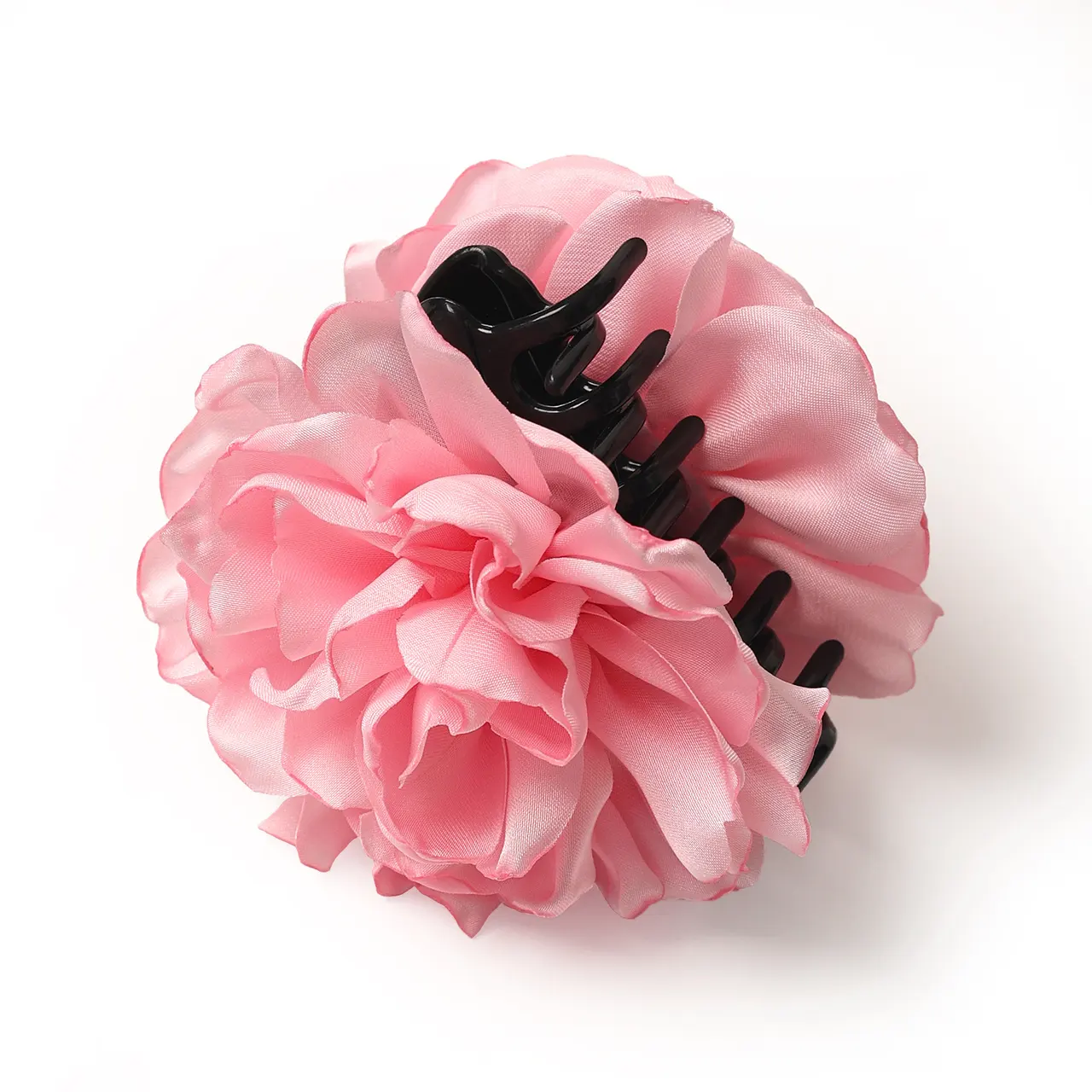 Female Minimalist French Satin Camellia Large Gripper - Light Pink